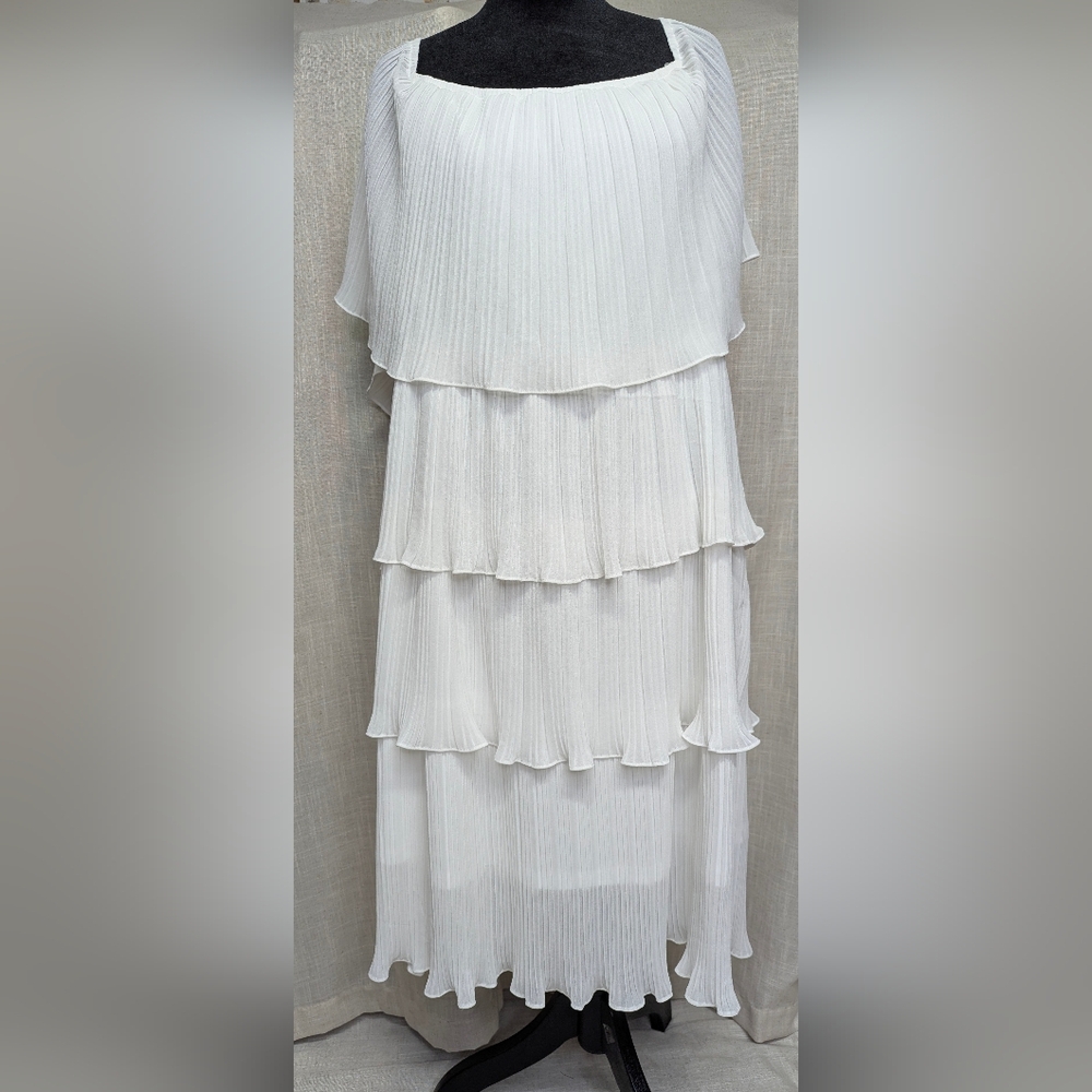 ARULA White Tiered Maxi Dress